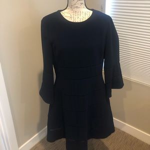 Trina Turk navy white sleeve dress